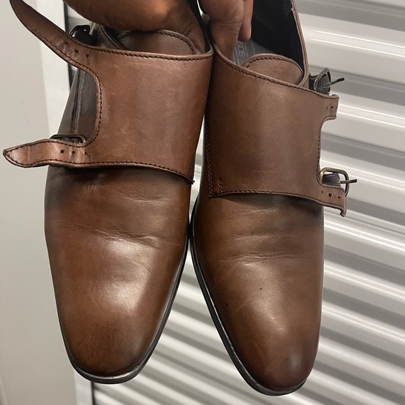 ASOS Double Monk Strap Brown Sz 10 - Picture 9 of 10